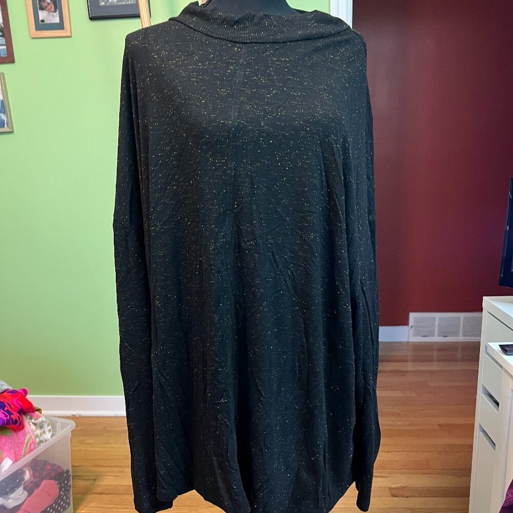 Terra & Sky Black with gold threads 4X long sleeve sweater